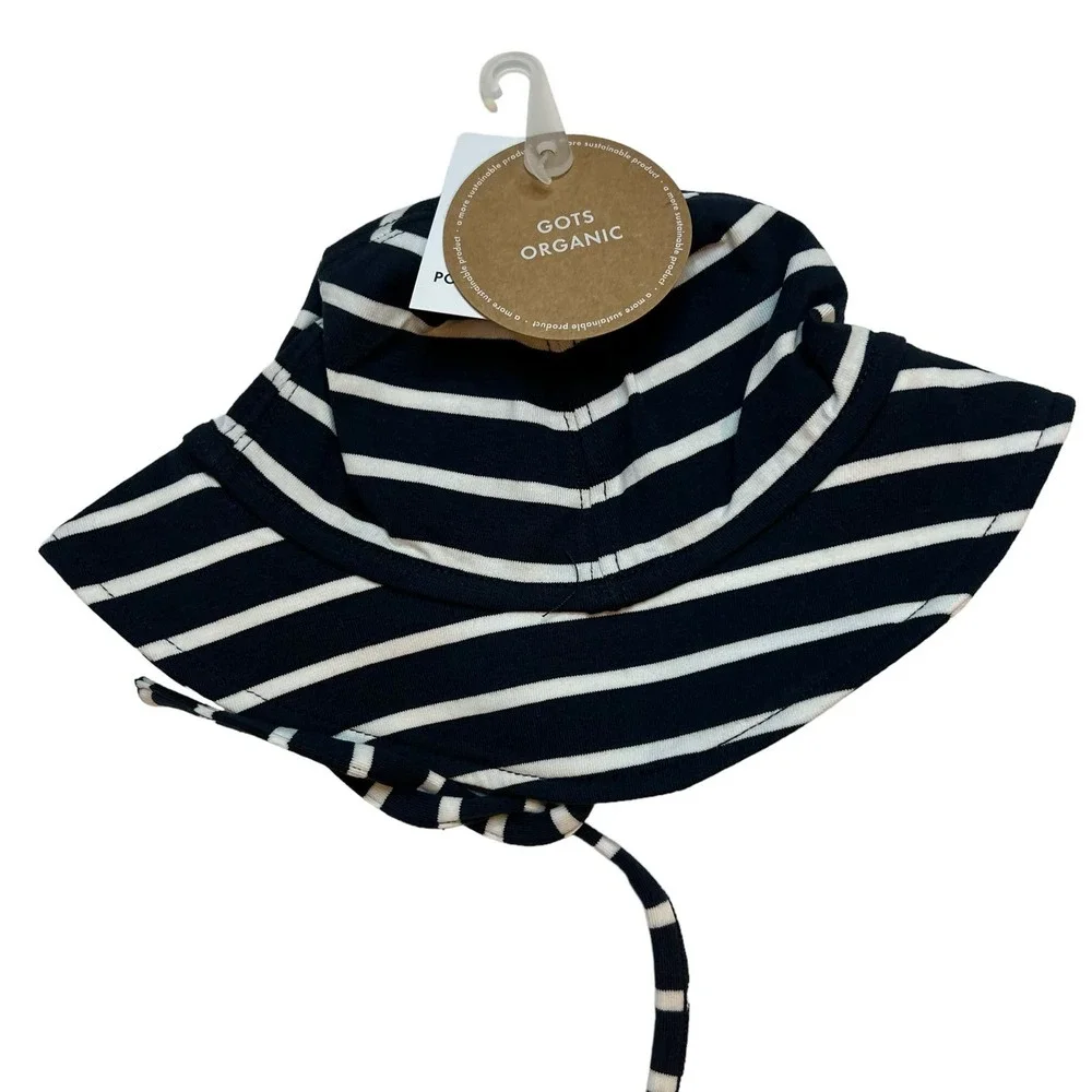 Polarn O Pyret Navy Nautical Stripe Sun Hat Size 2-4 Month New‎